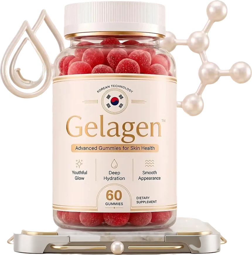 A jar of Gelagen skin, hair and nail gummies